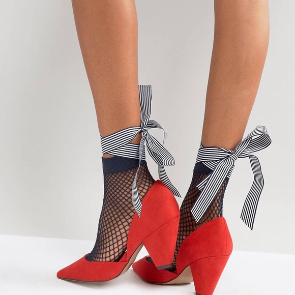 ASOS Accessories - NWT navy fishnet socks with bow details